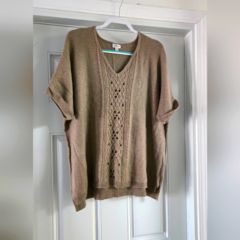 Avenue Plus Size 18-20 Light brown Knit Sweater